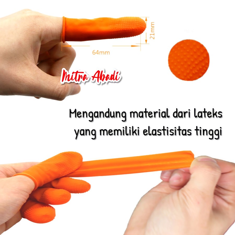 1 PCS Sarung Jari Tangan Karet / Lateks - Latex Rubber Fingers Glove