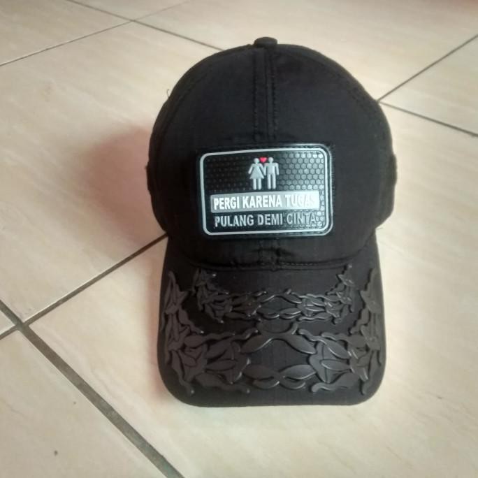 Kusus Hari Ini Topi Velcro Pati Ad Hitam Free Patch Trendi