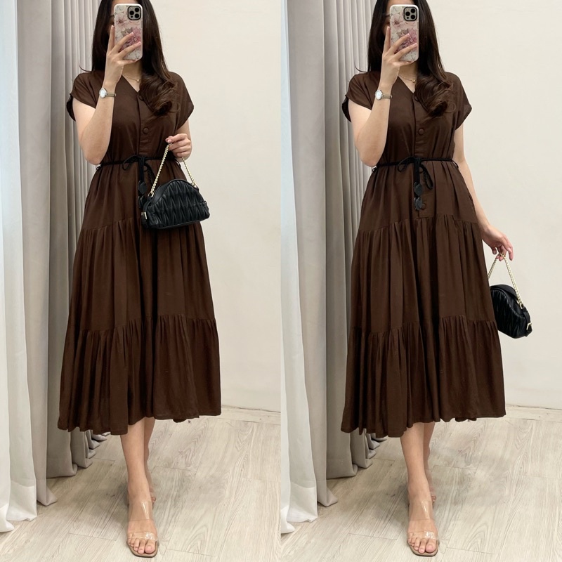 Amariel Malibu Home Dress - Daster Nyaman Adem-Mlb: Plain Chocolate