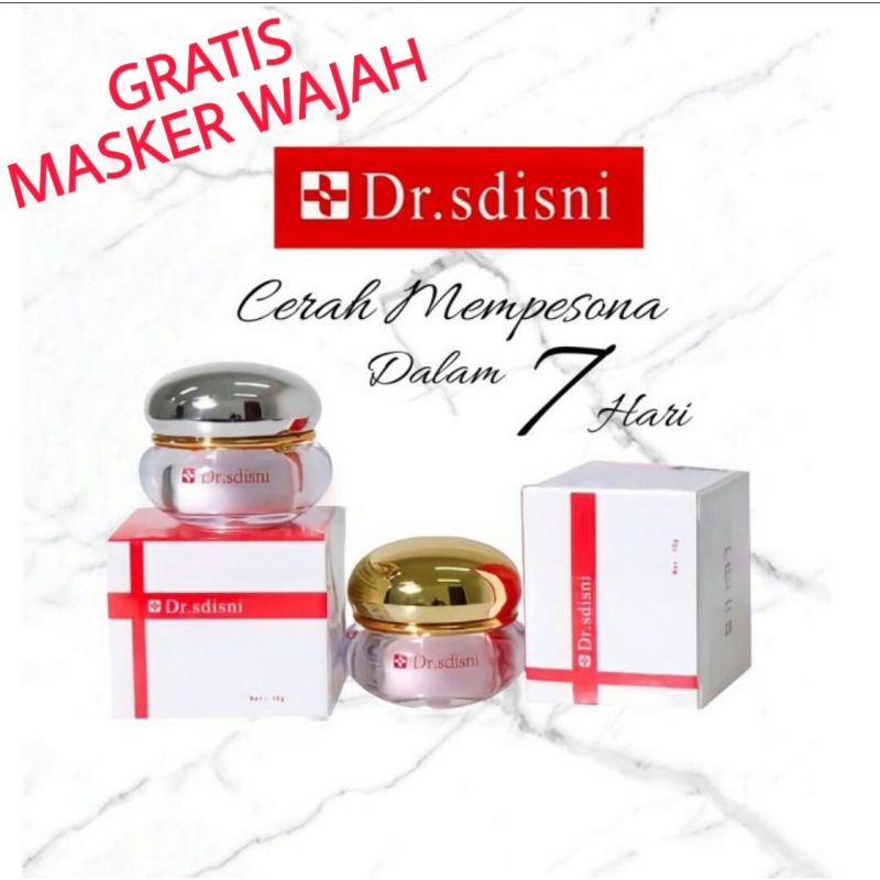 [PROMO GRATIS MASKER] Dr Sdisni Skincare Whitening Paket Day & Night Cream / Krim Siang & Malam BPOM