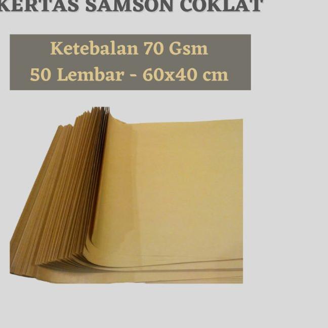 

❊ Kertas Samson 50 lembar - 60x40 cm / Kertas Coklat / Kertas Packing / Kertas Bungkus ➼