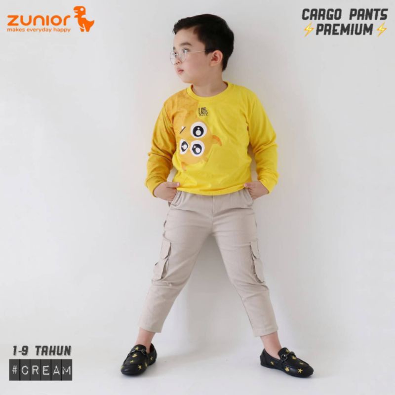 Celana Cargo anak laki laki Panjang Chinos pdl Celana Gunung bahan Katun Kargo pants Zunior Warna Hitam Army