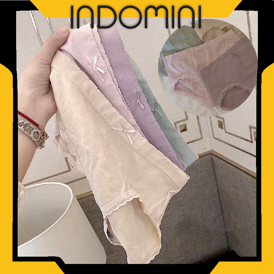 INDOMINI B078 B080 Set Kotak 4pcs Celana dalam antibakteri graphene wanita Pakaian Dalam CD Seamless