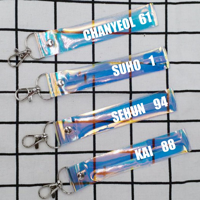 [Bayar Di Tempat]KPOP EXO Laser Lanyard Chen Sehun Tali Gantungan Kunci Ponsel Gantungan kunci