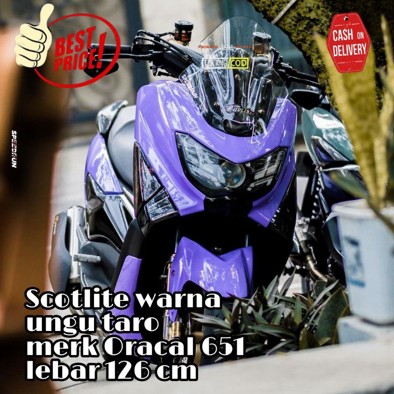 Scotlite Ungu Taro Glossy Skotlet Oracal Ungu Taro Kualitas Premium Skotlet Motor Nmax Skotlet Motor