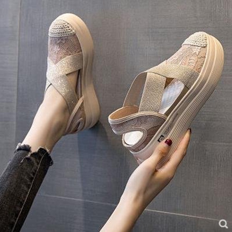 JY 1423 Sepatu Wanita Sneakers AH-8 Brokat Tali Korea Style Sepatu Sneaker Impor batam good quality