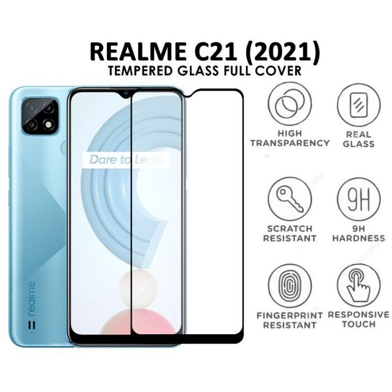 Tempered Glass Realme C21/C25 New Full Screen Premium Protector Quality