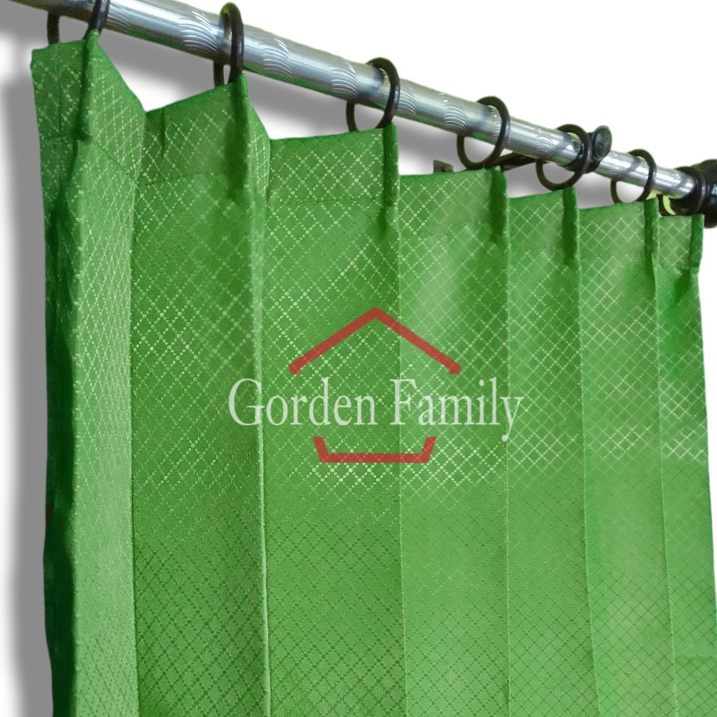 Gorden / hordeng / gordyn / gorden pintu motif polos murah 1 set cantolan / gorden jendela 2 kaca / 