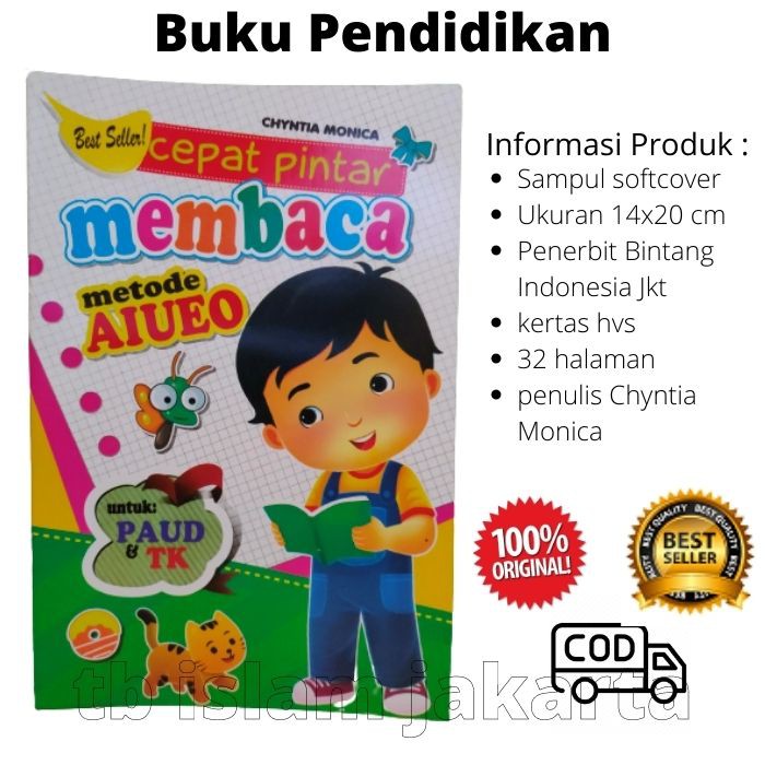 Cepat Pintar Membaca Metode AIUEO Buku Belajar Baca Paud TK