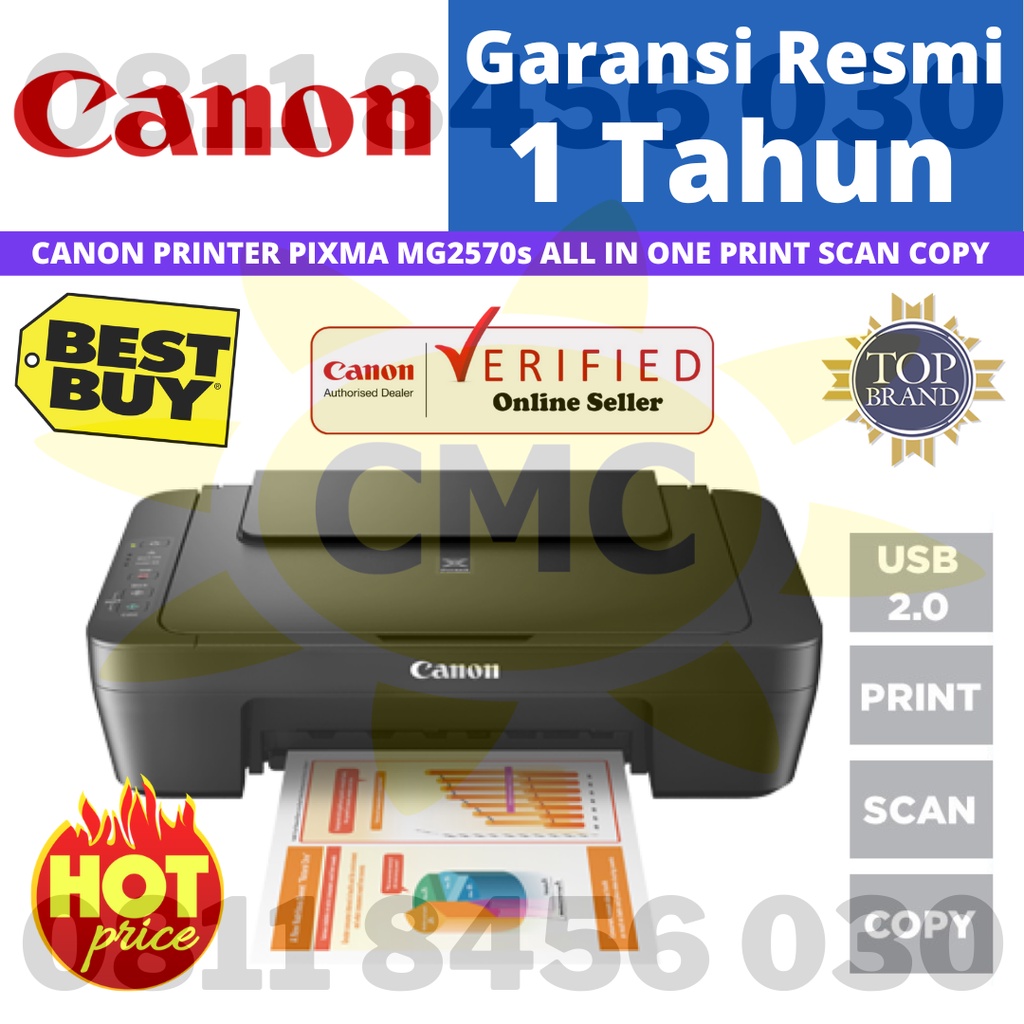 PRINTER CANON PIXMA MG2570S PRINTER ALL IN ONE MG 2570 S RESMI