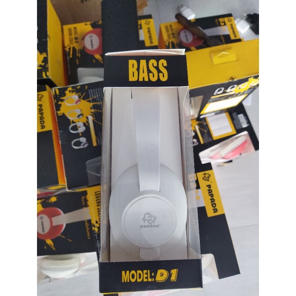 headphone mega bass model D1 white