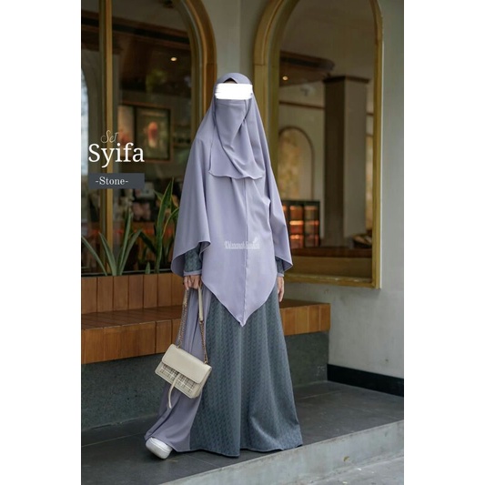 Syifa Set, by Khizaanah Sunnah, Gamis Set Syar'i