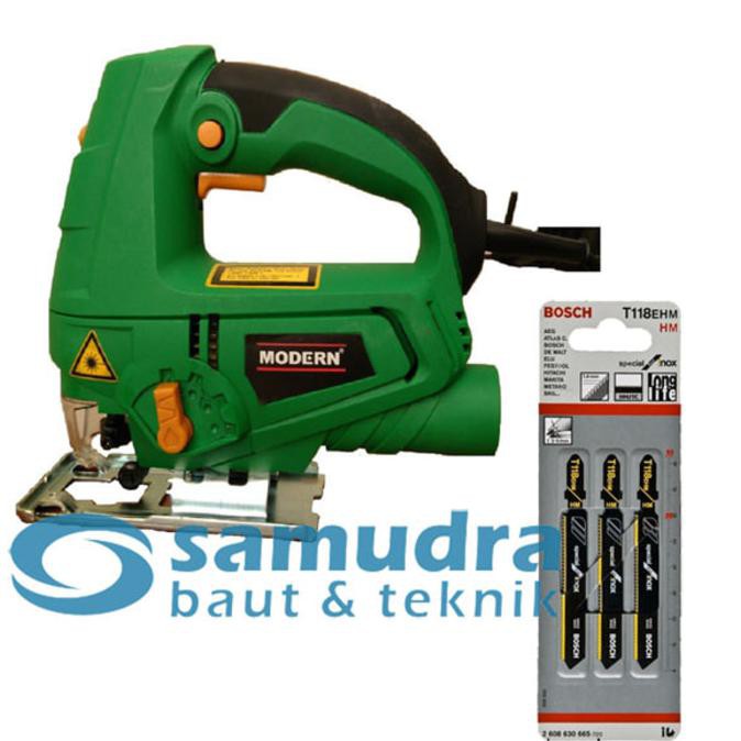 DISKON BESAR Mesin Jigsaw Laser MODERN M-2200L & BOSCH T118EHM Mata Gergaji INOX