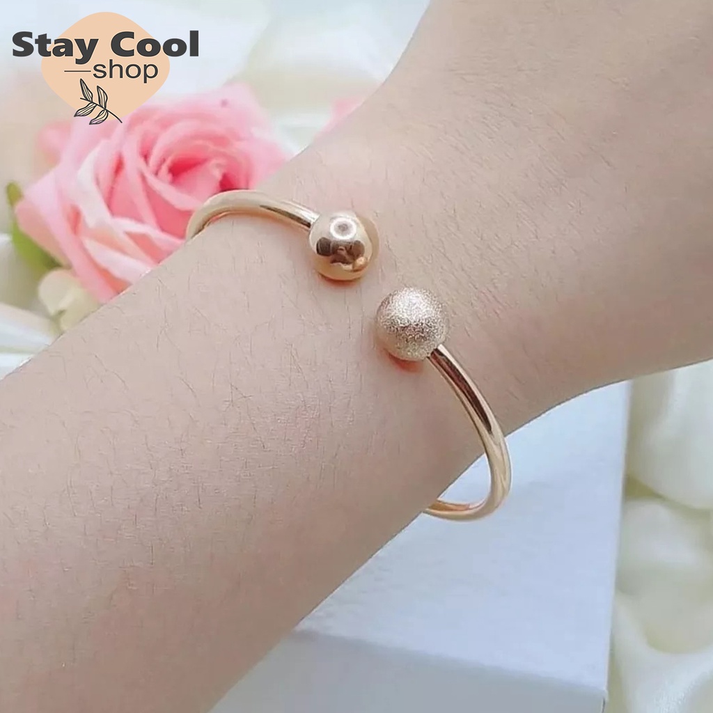 GELANG WANITA ASLI TITANIUM, WARNA GOLD / AKSESORIS WANITA ASLI TITANIUM / PERHIASAN FASHION ASLI TITANIUM ♥ STAY COOL SHOP ♥