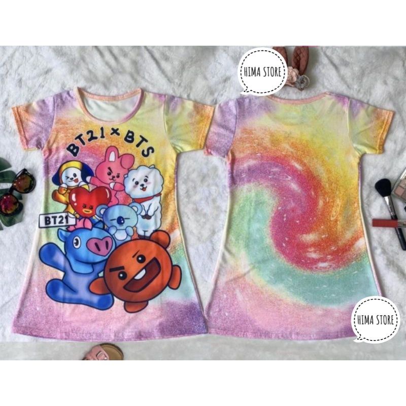 [BISA COD] Dress anak karakter BT21 dress BT21 baju BT21