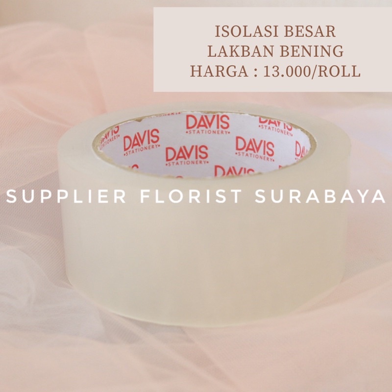 lakban isolasi davis merah/isolasi bening/ isolasi besar/lakban bening/isolasi plastik