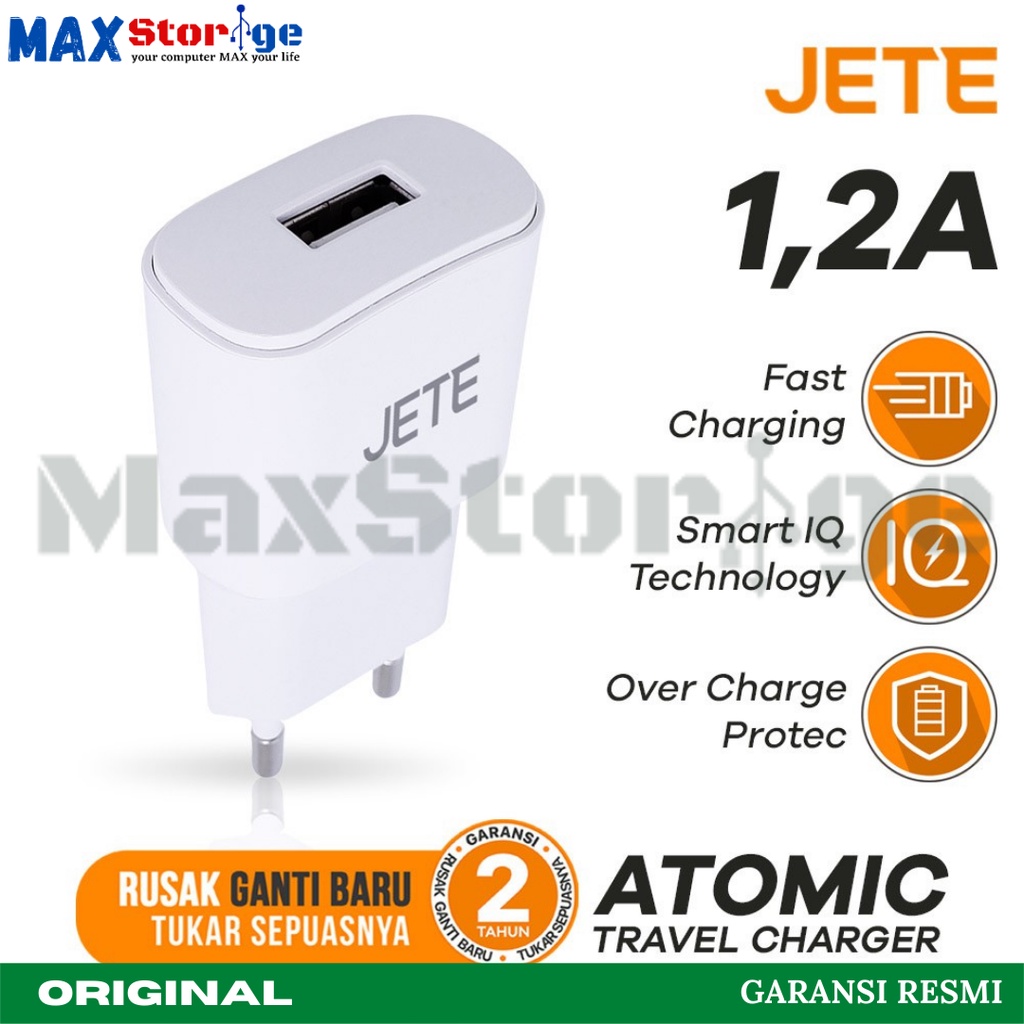 JETE FAST CHARGER KABEL USB MICRO JETE ATOMIC  KEPALA CHARGER ORIGINAL