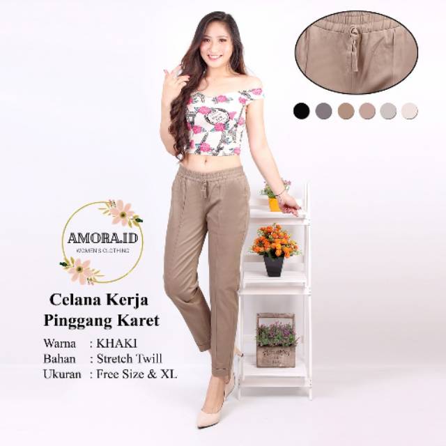 AMORA Celana kerja Wanita /Celana Jumbo 4L,2L,XL AM