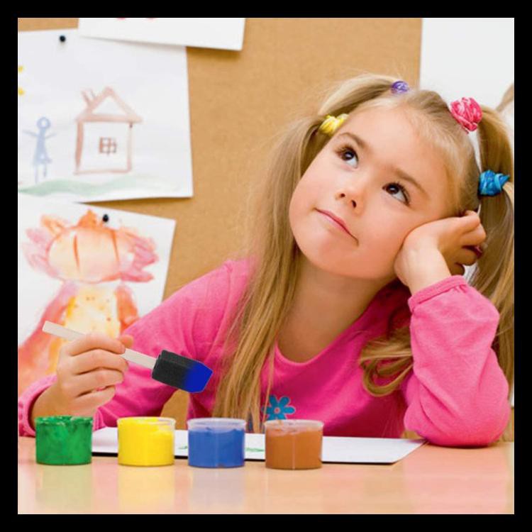 

Ready 40Pcs Kuas Spons Dengan Gagang Kayu Untuk Melukis