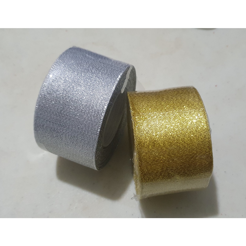 

Pita Glitter 2 Inch (5 cm) / Glitter Ribbon 5 cm / Pita Glitter / Pita Emas / Pita Perak