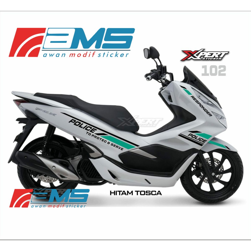 Sticker Honda Pcx Warna Hitam Tosca Kode 102 Shopee Indonesia