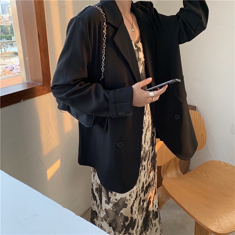 Blazer Lengan Panjang Wanita Korea style Fashion Minimalis Jaket Wanita Oversize