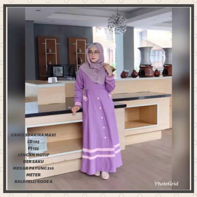 TERBARU GAMIS  BALOTELLI CHRYSANT BY AZZA WARNA  BLACK 