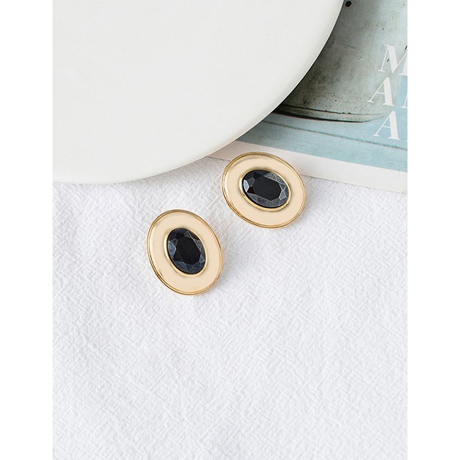 LRC Anting Tusuk Fashion Gold Alloy Glass Crystal Earrings F79001