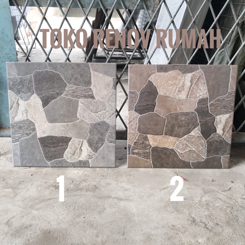 keramik 40x40 motif batu (kasar)/ keramik teras/ keramik garasi/ keramik halaman/ keramik motif batu