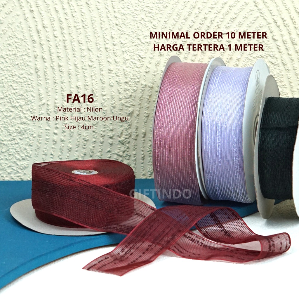 

Pita Kado Gift Bouquet Premium Import Lebar 4cm Pita Semi Transparent | FA16