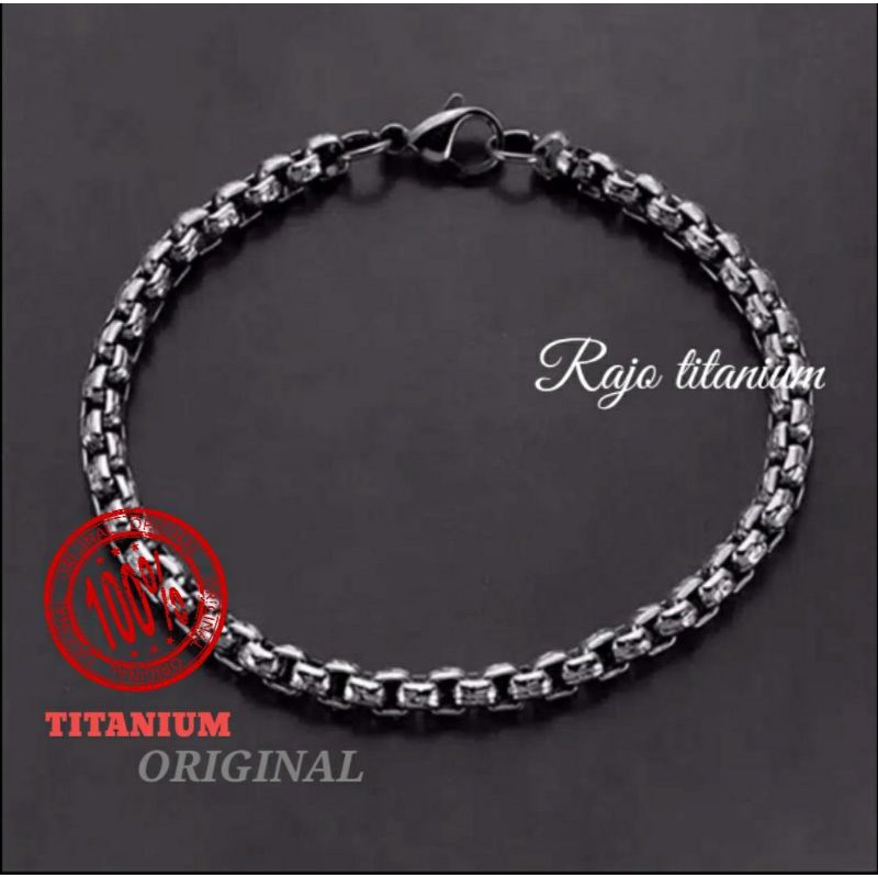 GELANG TITANIUM ROLLO ITALI SIMPEL PRIA DAN WANITA ANTI KARAT MODEL TERBARU BERGARANSI DAN TERMURAH