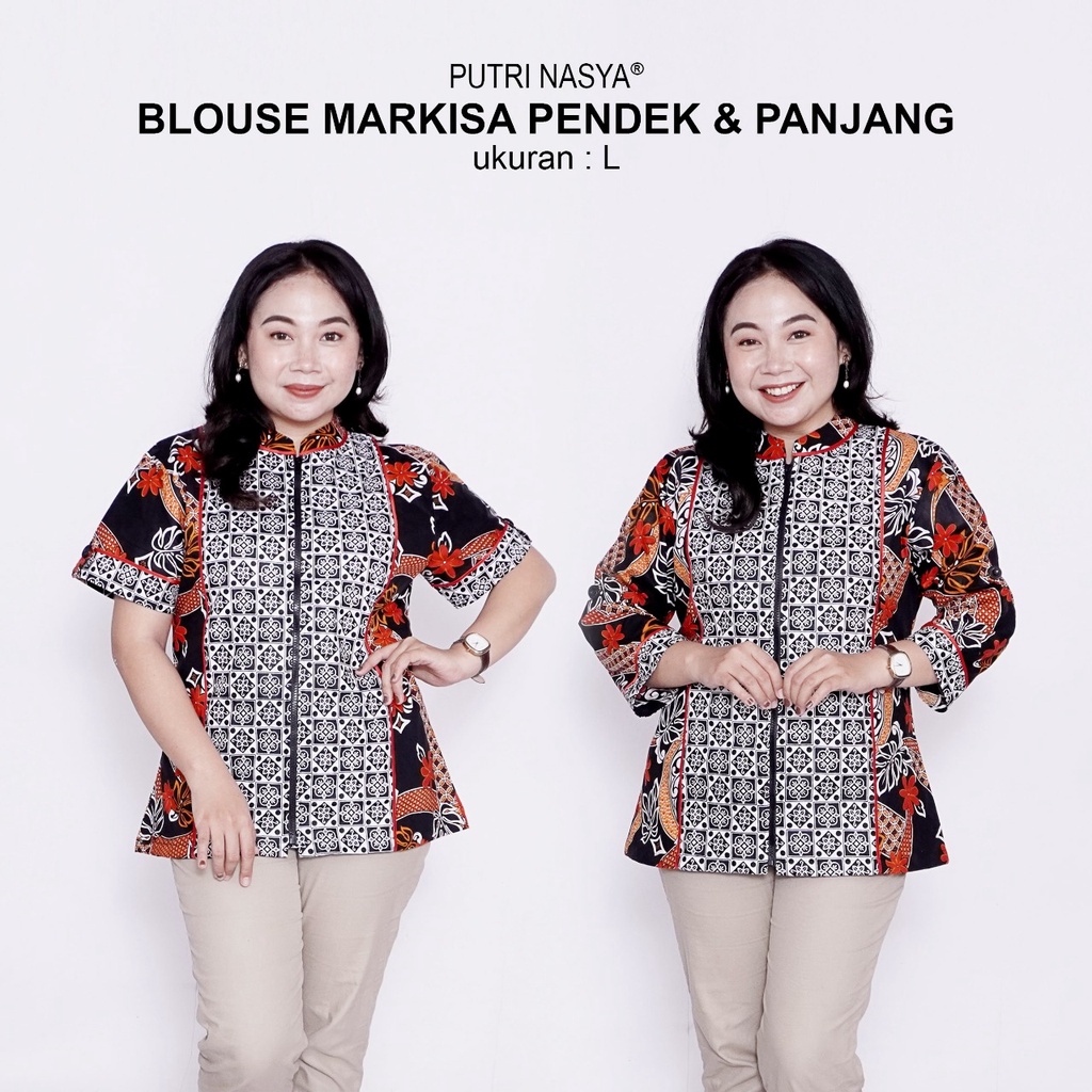 Blouse Batik Big Size LD 140 Wanita Atasan Batik Jumbo L-XL-2L-3L-4L-5L-6L-7L Model Blus Jumbo Kerja Batik / Atasan Big Size Kerja Wanita / Pakaian Batik Kekinian Seragam Kantor Kerja Bahan Wanita Model Terbaru