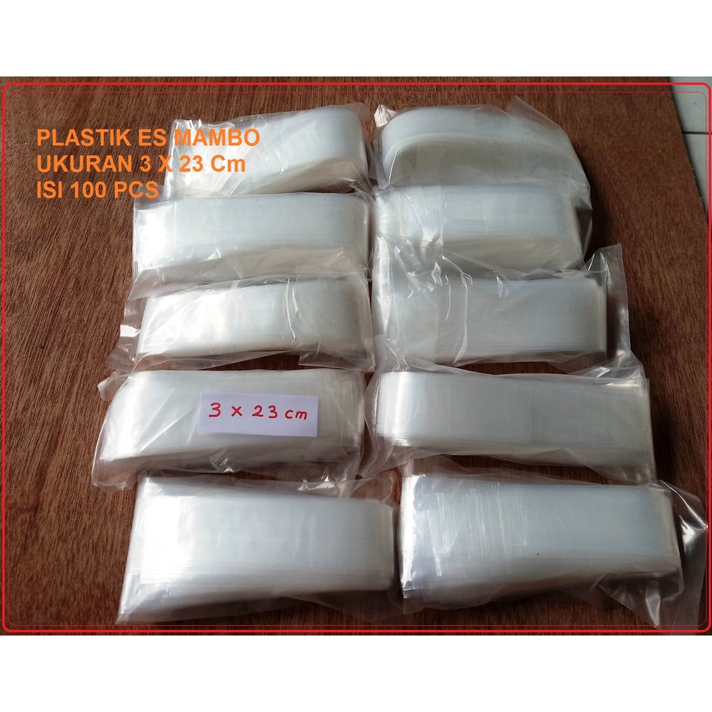 100 Pcs Plastik es mambo spidol POLOS ukuran 3 x 23 cm