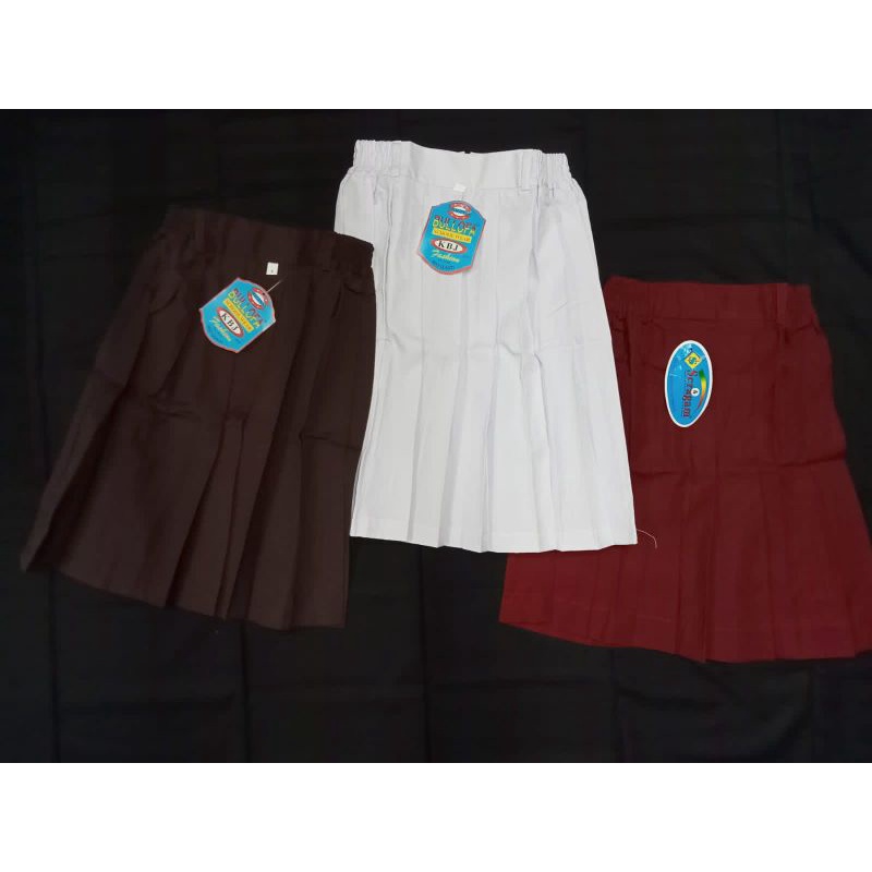Rok Pendek Rempel (Coklat, Putih, Merah) SD