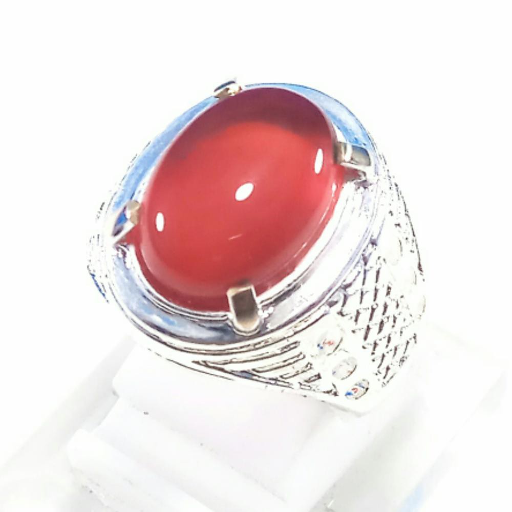 CINCIN BATU AKIK NATURAL MERAH DARAH