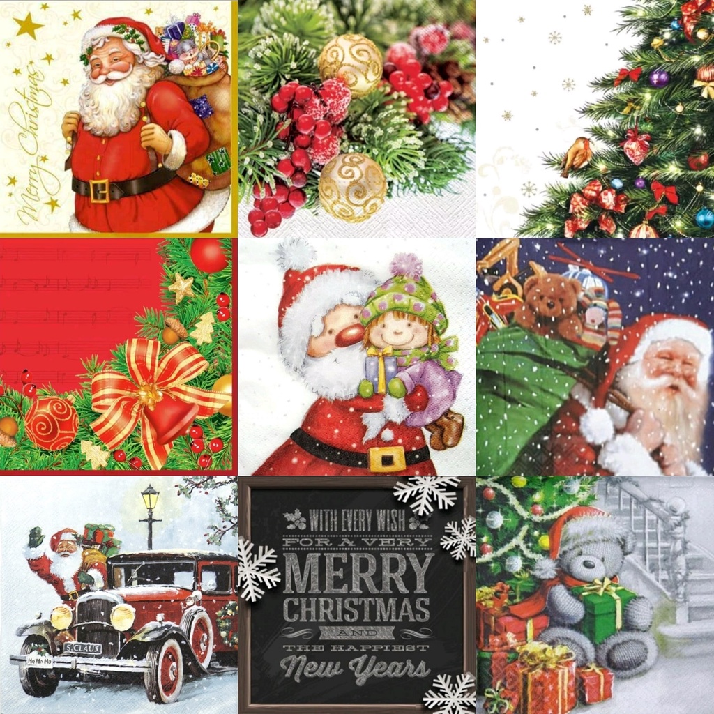 TISU NAPKIN DECOUPAGE EROPAH – Christmas Motif D