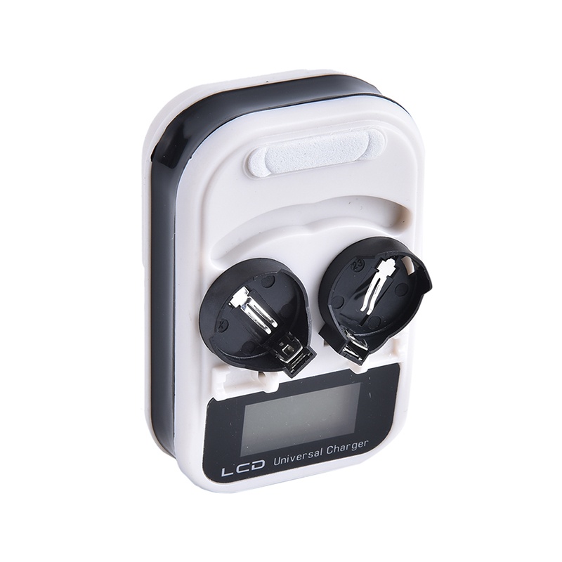 {LUCKID}US Plug 2 Slot LIR2032 LIR2025 LIR2016 Button Coin Cell Battery Charger LCD