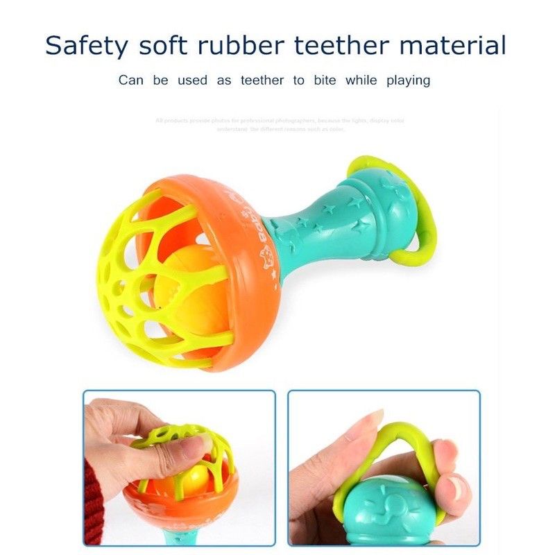 Teether Shake Bell Mainan Bayi Kerincingan Rattle Stick Shaker Teether Gigitan Bayi