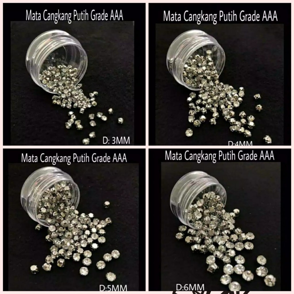 144 PCS  - PAYET KRISTAL CANGKANG BENING | MATA CANGKANG PREMIUM | KRISTAL CANGKANG PUTIH ANTI NYANGKUT (3MM - 10MM)