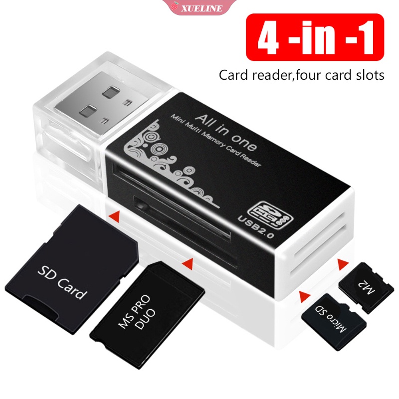 Card Reader USB 2.0 All in 1 Untuk Micro SD SDHC TF Mini SD Card Reader