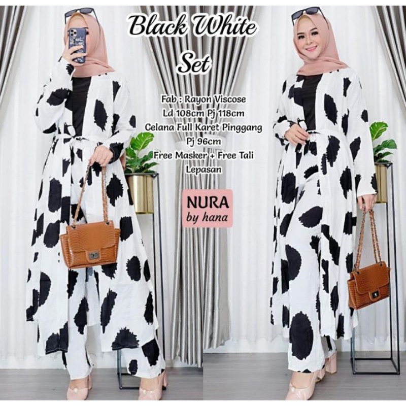 black white set by nura by hana