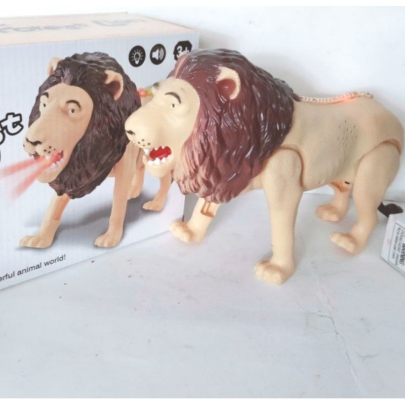 mainan singa bisa berjalan dan ada suara