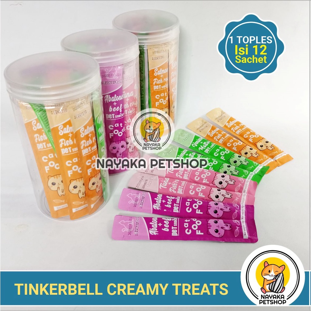 Tinkerbell Creamy Cat Treats 1 Toples Cemilan Kitten Snack Kucing