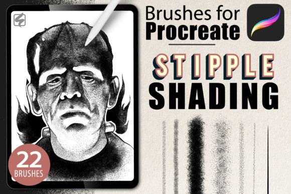 22 Procreate Brushes Stipple