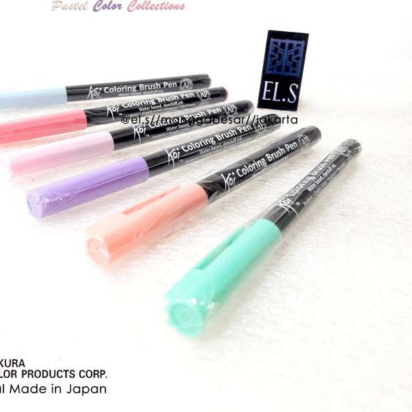 

➦ Sakura Koi Coloring Brush Pen Pastel Collection Set 6 Warna ☪