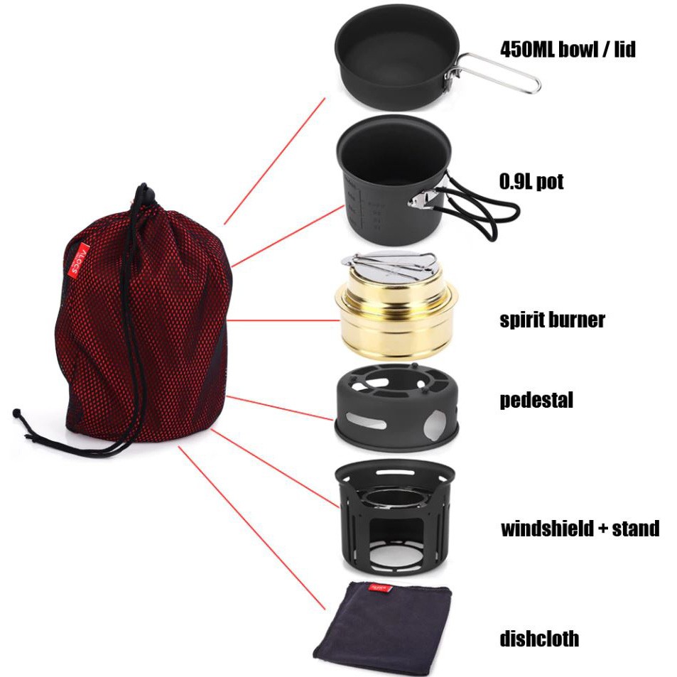 Kompor Gas Alcohol Stove Portable untuk Camping - CW-C01 - Q2TP02BK Black