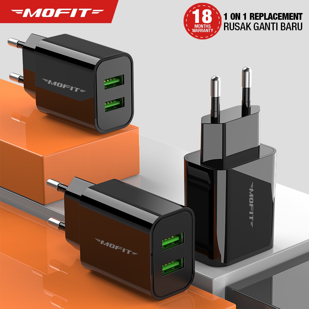 MOFIT MF20 - Dual USB Wall Charger Adaptor Fast Charging 2.4A