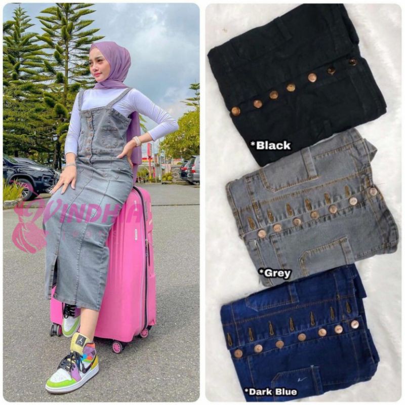 ORI  Delila Delilla Overall Jeans Wanita | Overal Rok Kodok Jean Jens Jins Denim