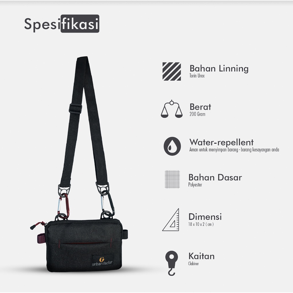 CHEERS BLACK |ManNeedMe x URBAN| Tas Selempang Pria Tas Handphone Sling Bag ORIGINAL