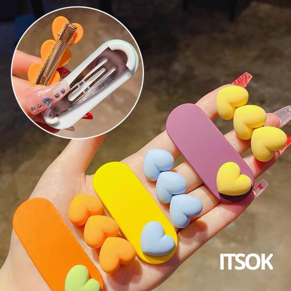 ITSOK Jepitan Anak Lucu 1 SET 2 PCS Gaya Korea Model Love / Hairpin Rambut-HairClips Anak Perempuan/PIN RAMBUT/FASHION BAYI ANAK/AKSESORIS RAMBUT